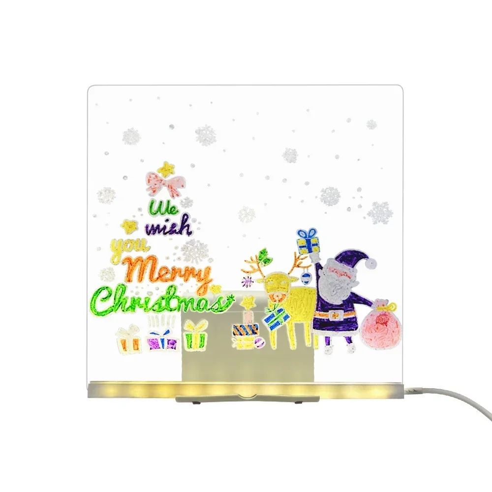 Custom LED Night Light Acrylic Panel - Draw & Erase, Perfect for Creating a Festive Mood