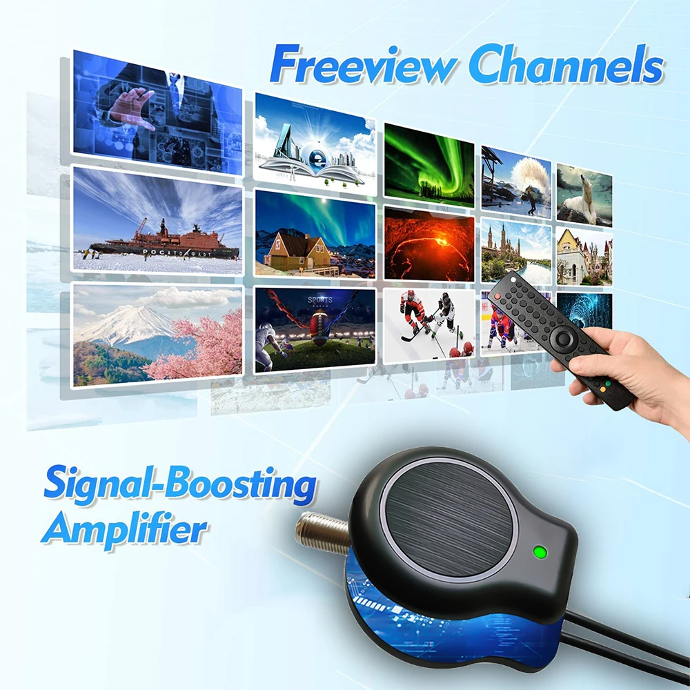 Imagem -06 - Antena de tv Digital Amplificada com Signal Booster Interior e Exterior Uhf e Vhf Smart tv Atualizado 2024