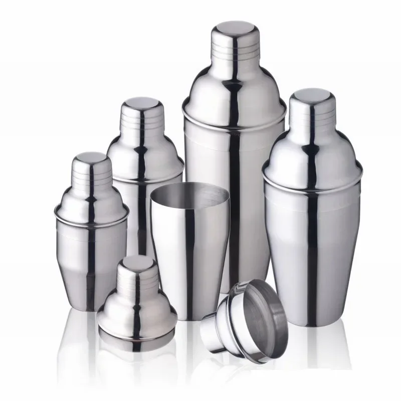 1Pcs 250/350/550/750ml Stainless Steel Cocktail Shaker Cocktail Mixer Wine Martini Drinking Boston Style Shaker Party Bar Tools