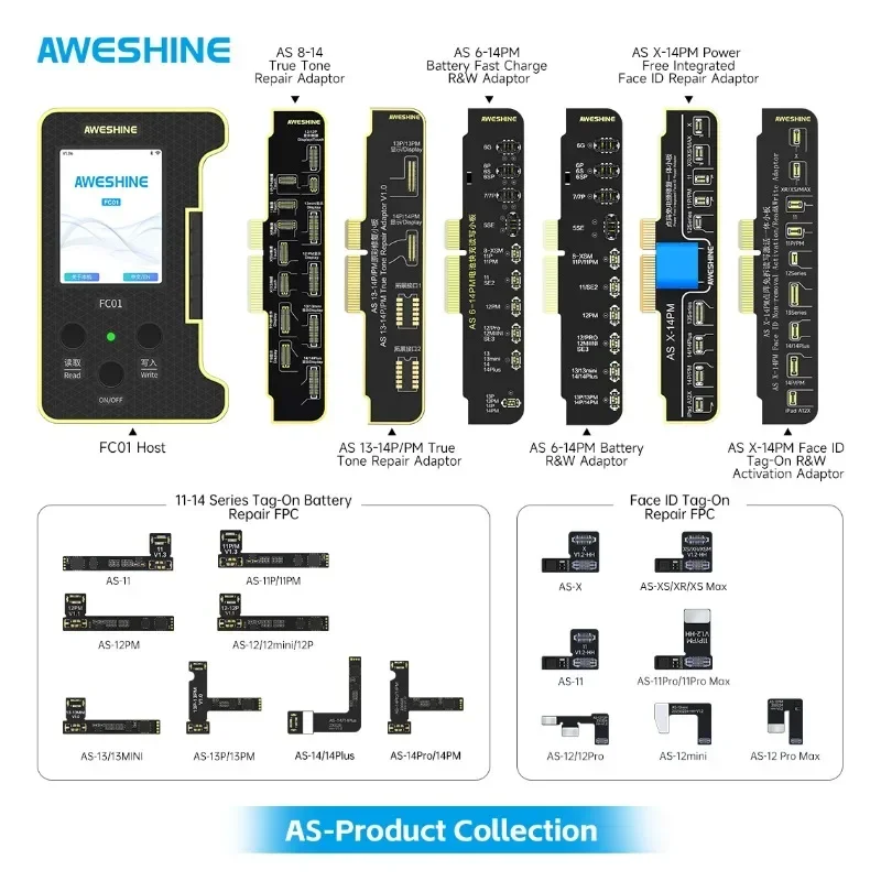 Aweshine FC01 Dot Matrix Projector Battery Programmer For iPhone X-14Pro MAX Face ID Flex Non-Removal Replacment Read Write Tool