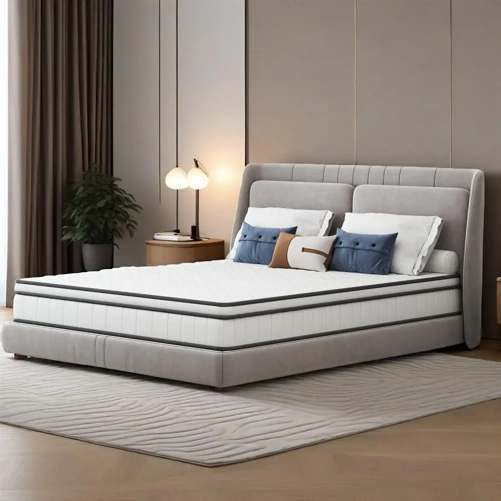 Rosahqnda-Matratze, Taschenfederkernmatratze, mittelfester Memory-Schaum, atmungsaktiv, 3D-Stoff, ergonomisch