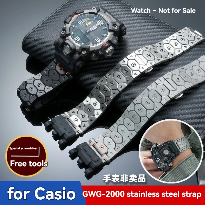 

Stainless Steel Modified Watchband For G-Shock GWG-2000/2040 Metal Strap Replacement for Casio Big Mud Master Second Generation