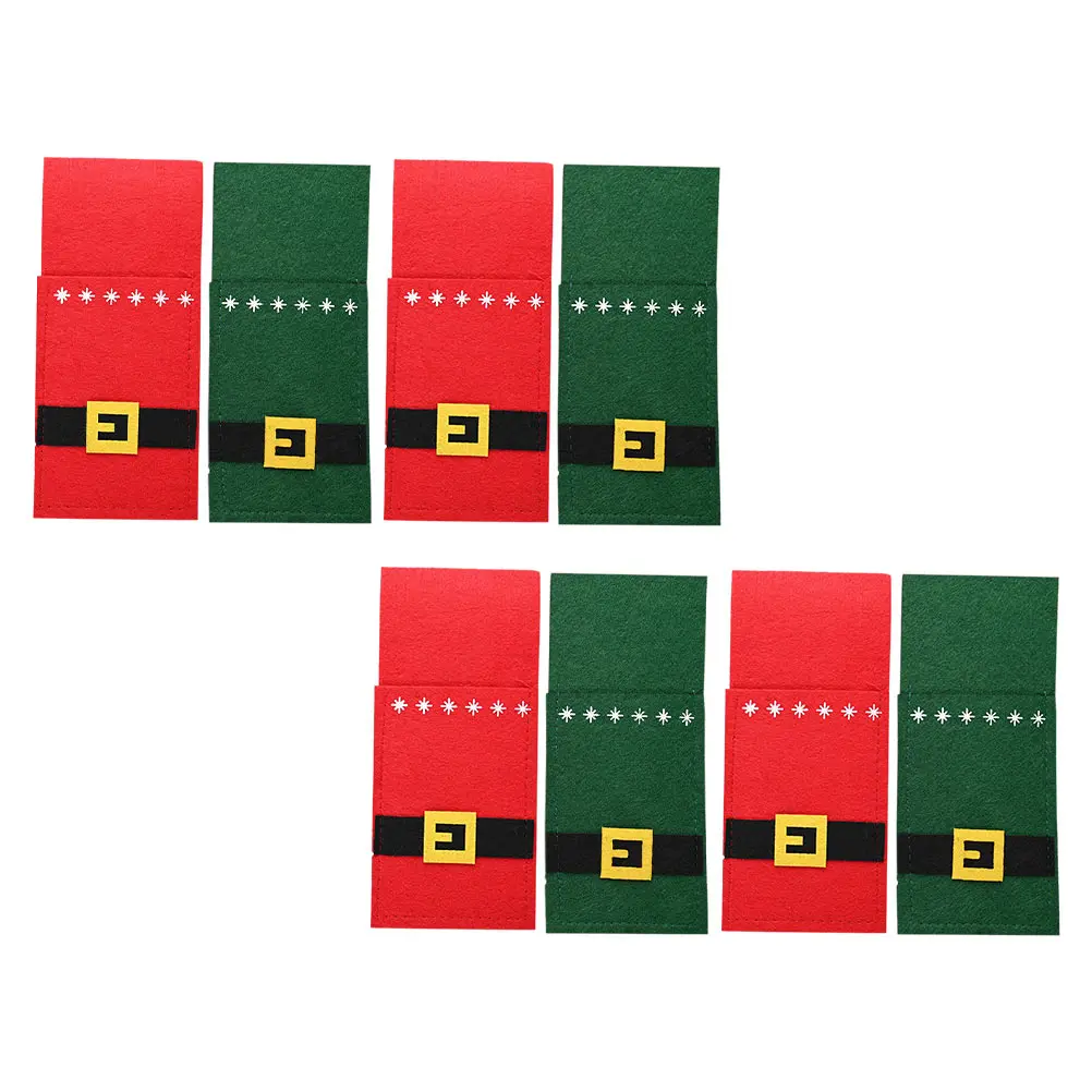 

8 Pcs Christmas Decor Decoration of Knife and Fork Set Dinner Table Tableware Bag Non-woven Fabric