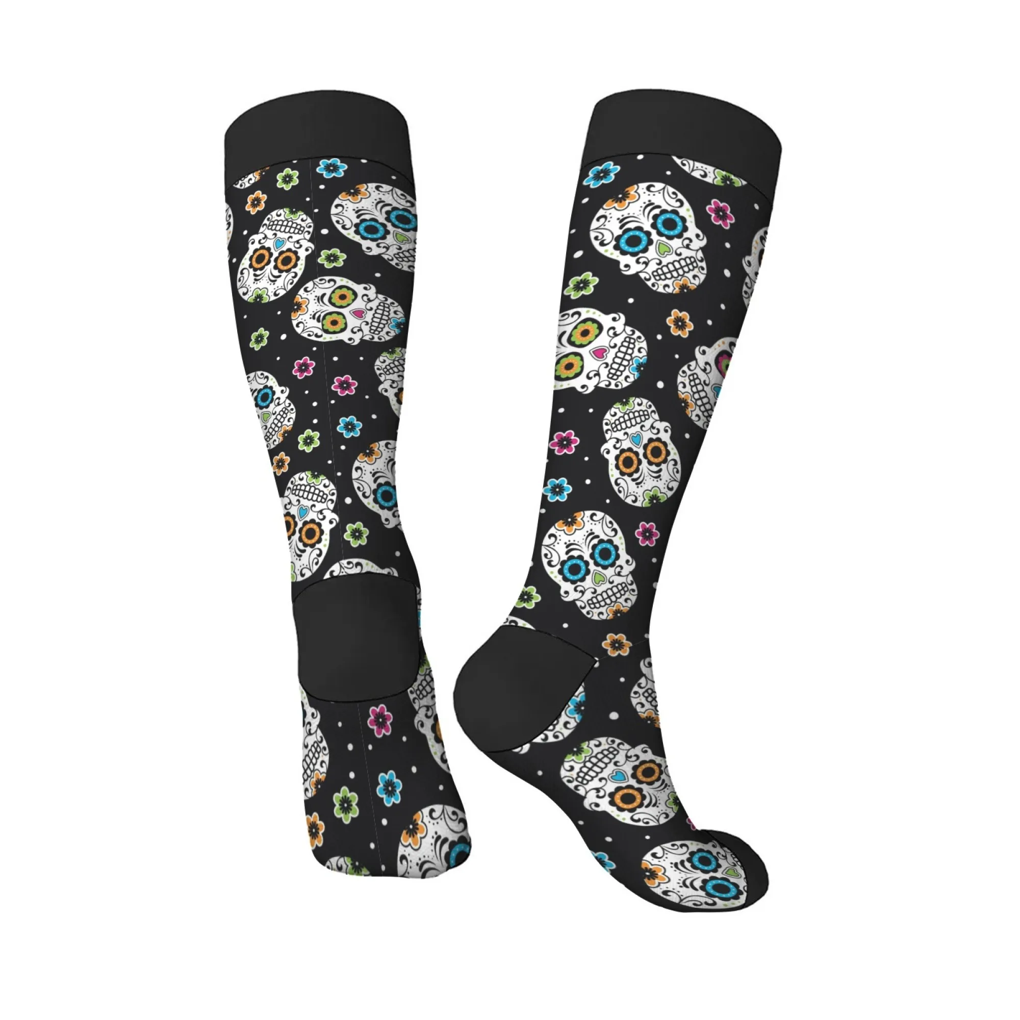 يوم الموتى السكر الجمجمة الجدة الرجال الجوارب سعيد جوارب مضحكة مريحة الدافئة للجنسين الرجعية موضة الجوارب غير رسمية هدية