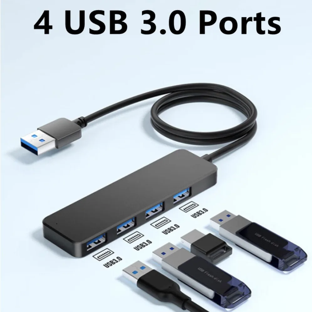 ラップトップ用USBハブスプリッター,USB 3.0,高速データ転送ポートエキスパンダー,4ポート,Windows, PC, Mac,プリンター,モバイル,HDD