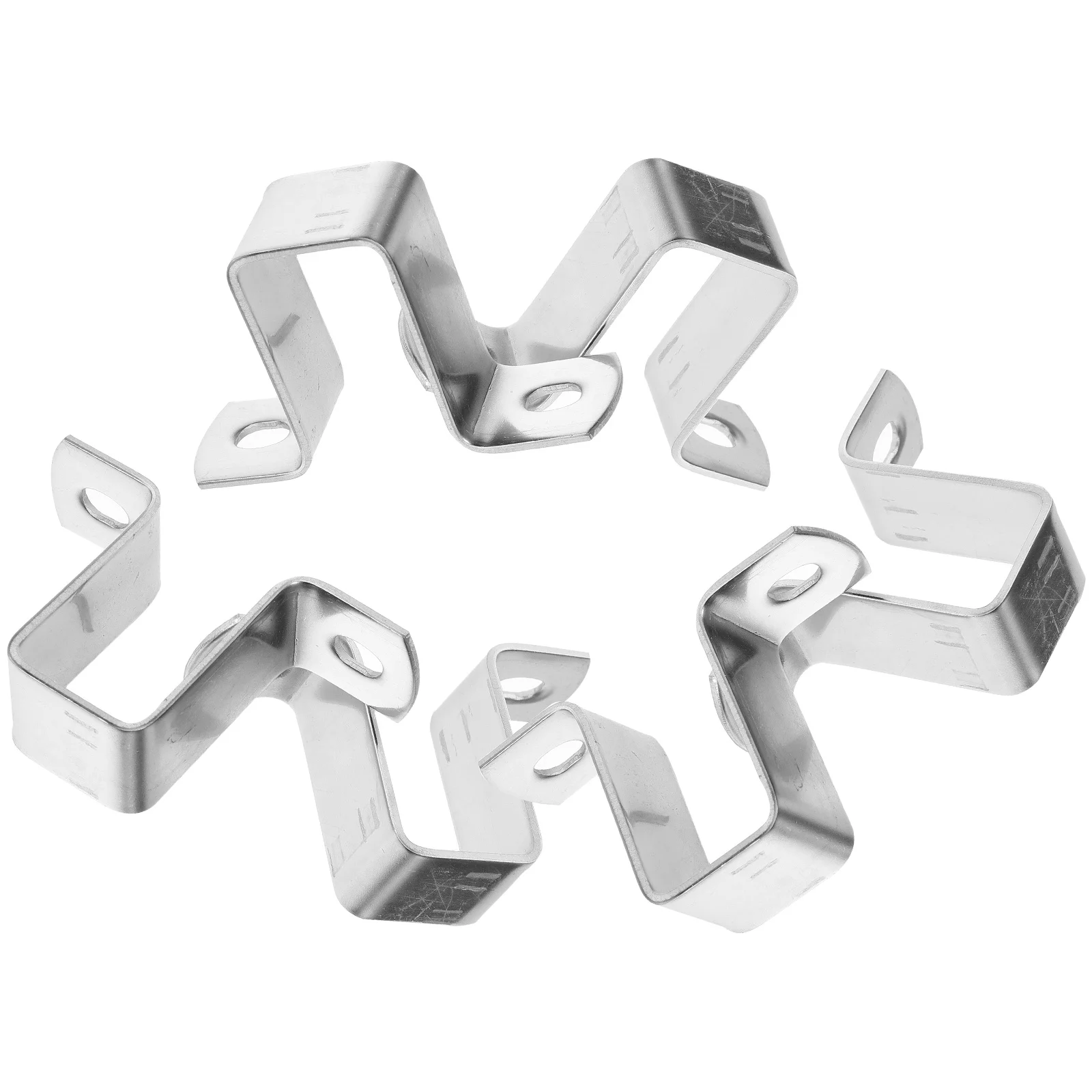 

6pcs Stainless Steel Square Tube Clamps U Shaped Brackets 40x40mm Door Closing Rod Fence Tools Mounting Hardware