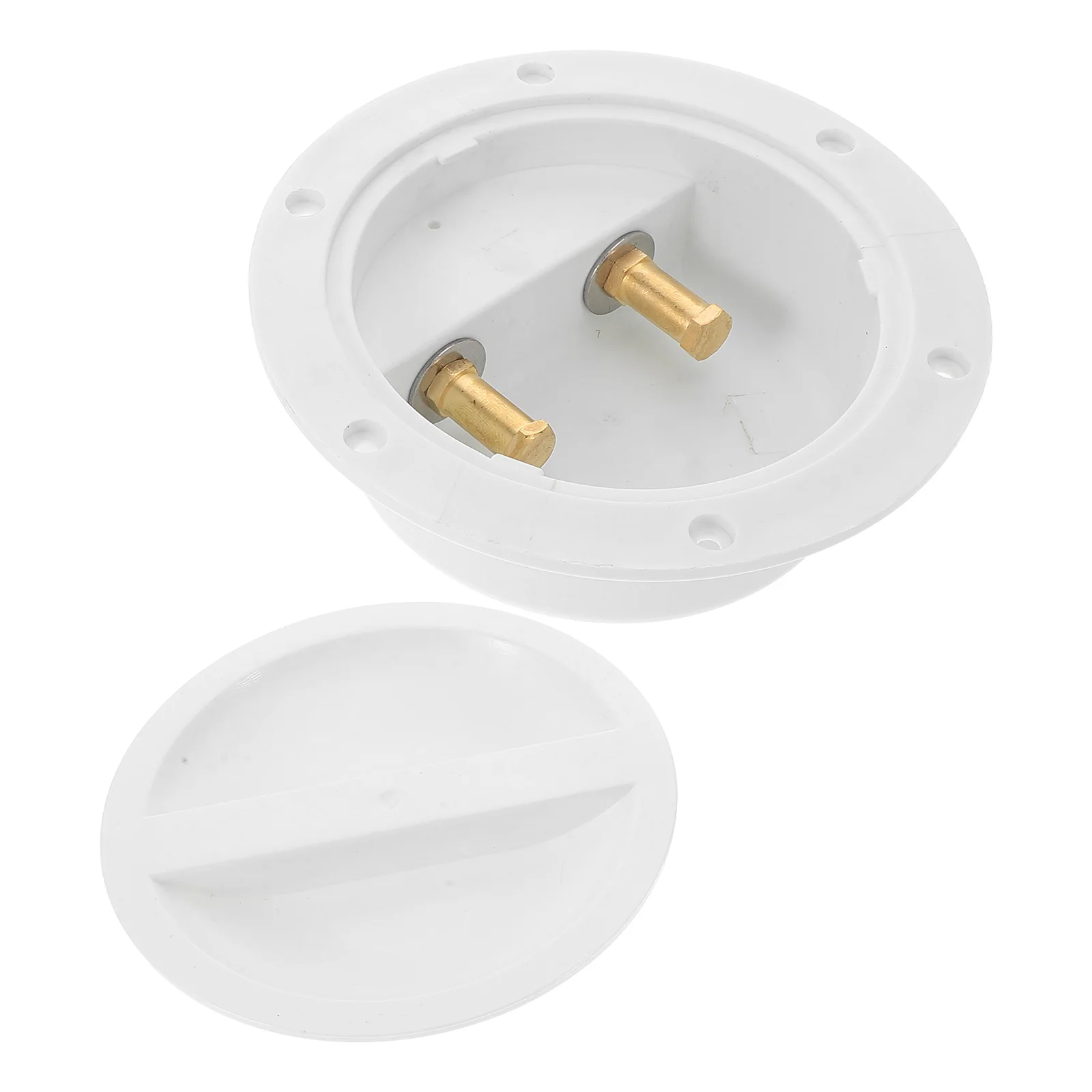 

Round White Waterproof Sealing Cover ABS Copper Hatch RV Access Door Lid Boat Supply Parts Yacht