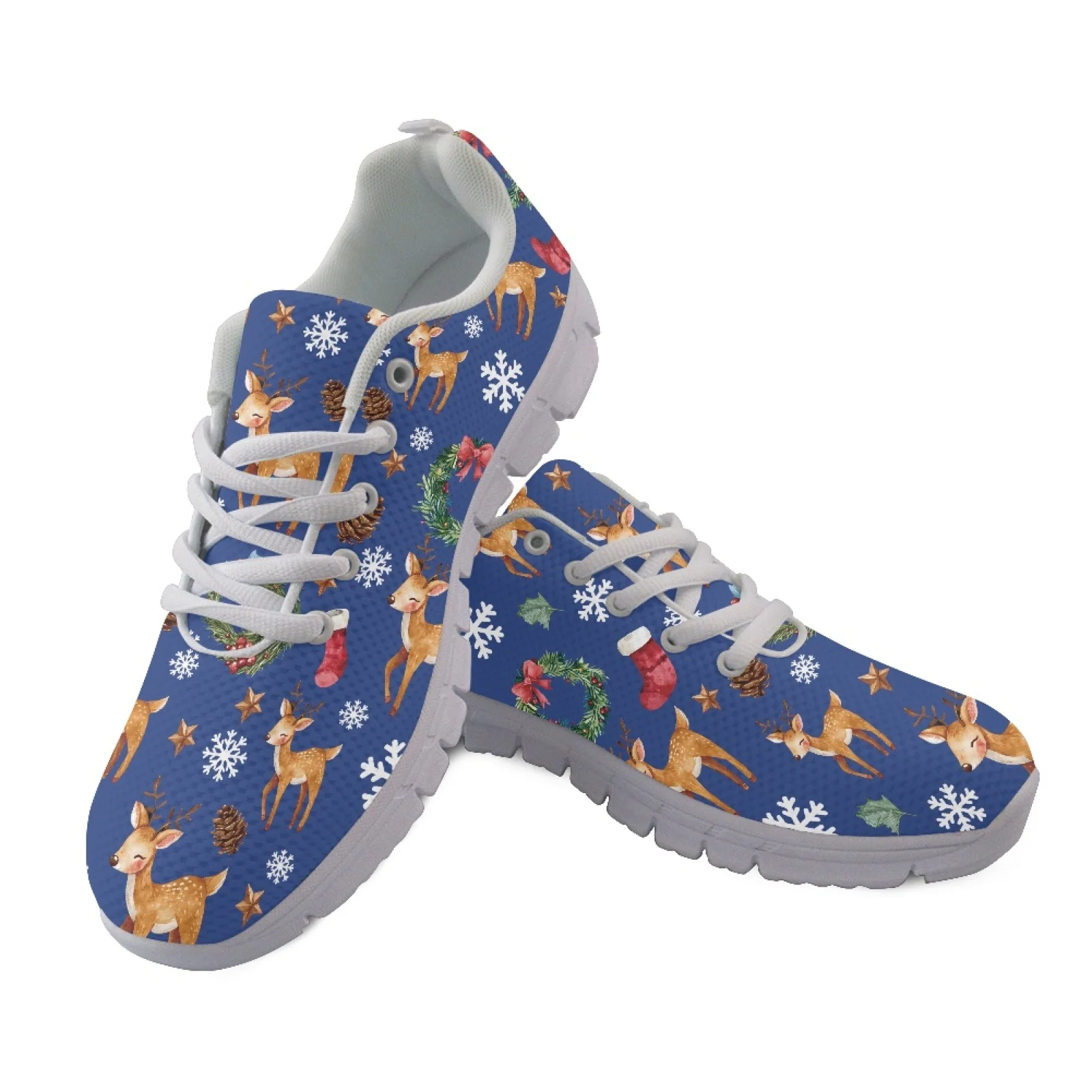Coloranimal Deer Snowflake Fashion 2026 Sports Tennis Shoes for Men Mesh EVA Sole Training Athletic Shoes Fitness Shoes