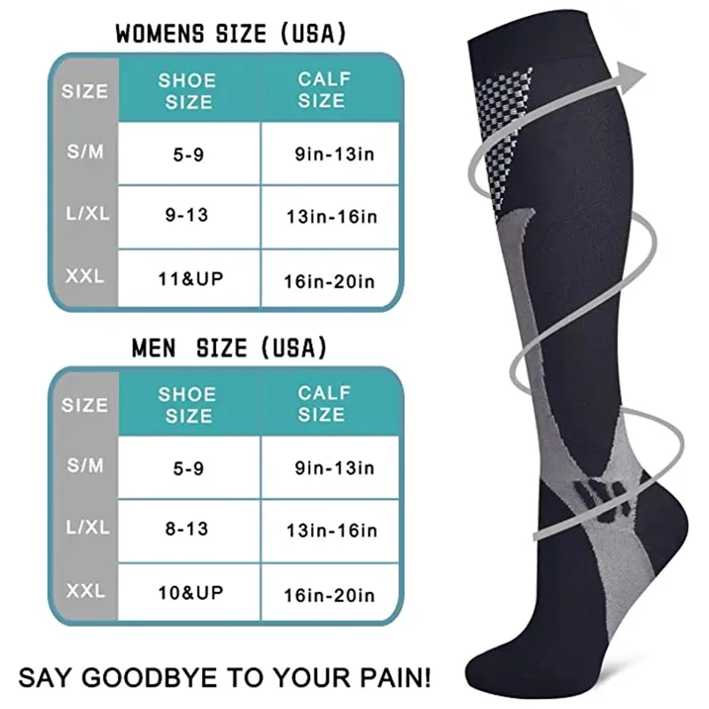 5/6/7 Double Compression Socks For Men Women With Varicose Veins Diabetes Edema Care Socks For Gym Outdoor Running Cycling Socks