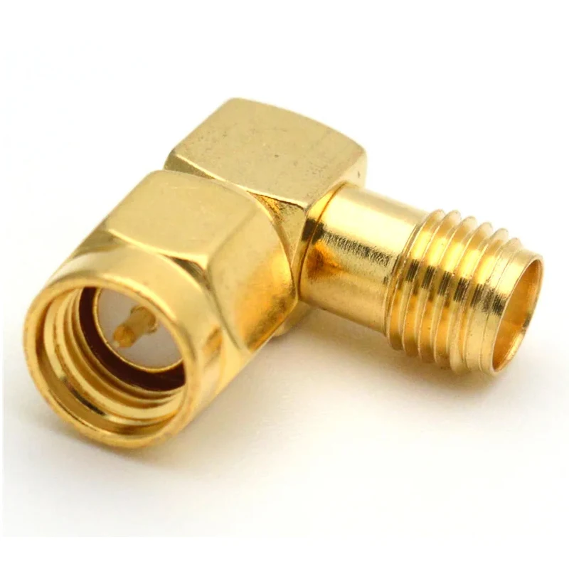 1 Stück vergoldeter SMA-Koaxialstecker, Winkelstecker 90 Grad, SMA-Stecker auf SMA-Buchse, RF-Adapter – Detail 4