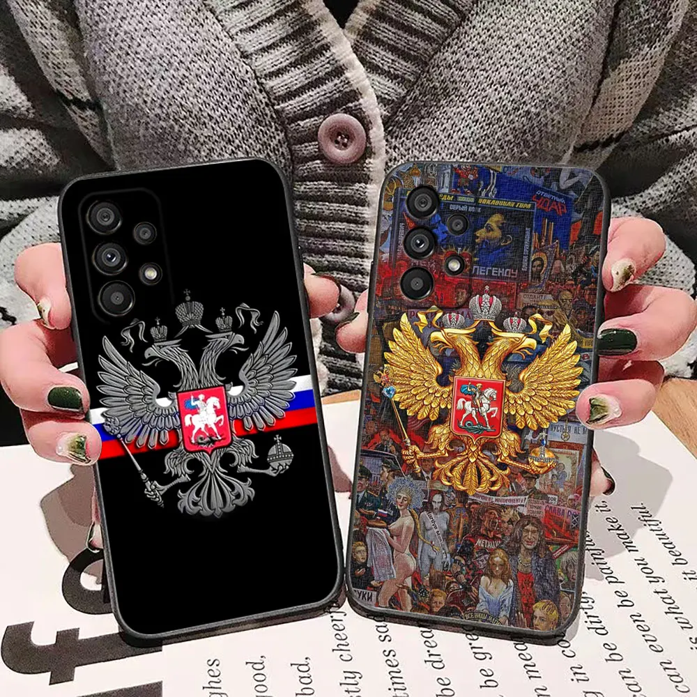 Flag logo of the Russian double headed eagle Phone Case For Samsung A12 A13 A14 A20S A21S A22 A23 A32 A33 A34 A35 A42 4G 5G Case