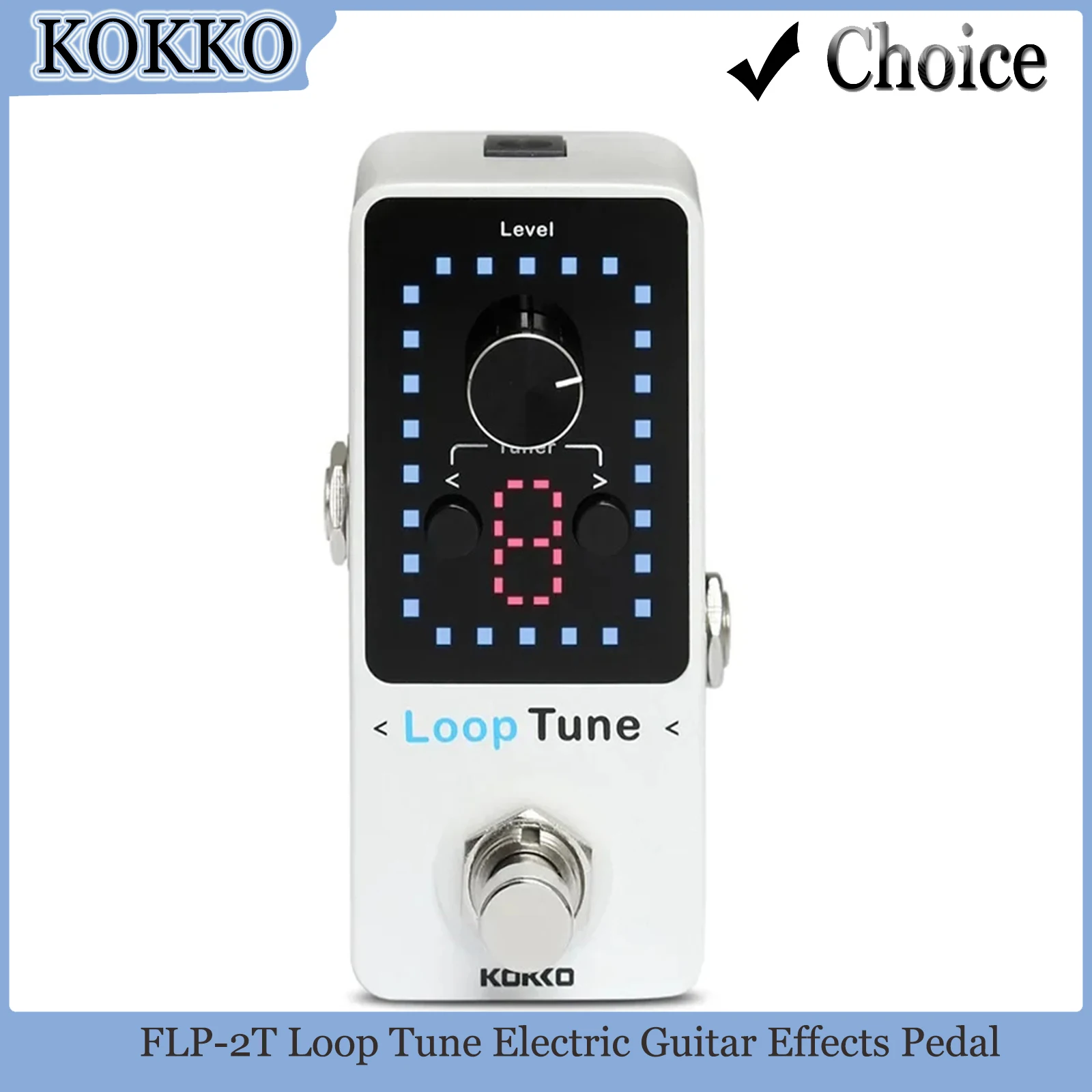 KOKKO FLP-2T แป้นเหยียบเล่นดนตรีแบบลูป สำหรับกีตาร์ไฟฟ้า แป้นเหยียบเอฟเฟคแบบตั้งพื้น พร้อมฟังก์ชั่นบันทึกเสียงในตัว พร้อมจูนเนอร์ในตัว อุปกรณ์เสริมขนาดเล็กสำหรับกีตาร์