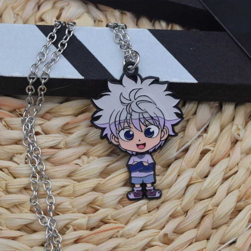 GON FREECSS  KILLUA ZAOLDYCK New Series of Bobble Head Animation Peripherals Metal Small Ornaments Pendants Manga Enamel Pin