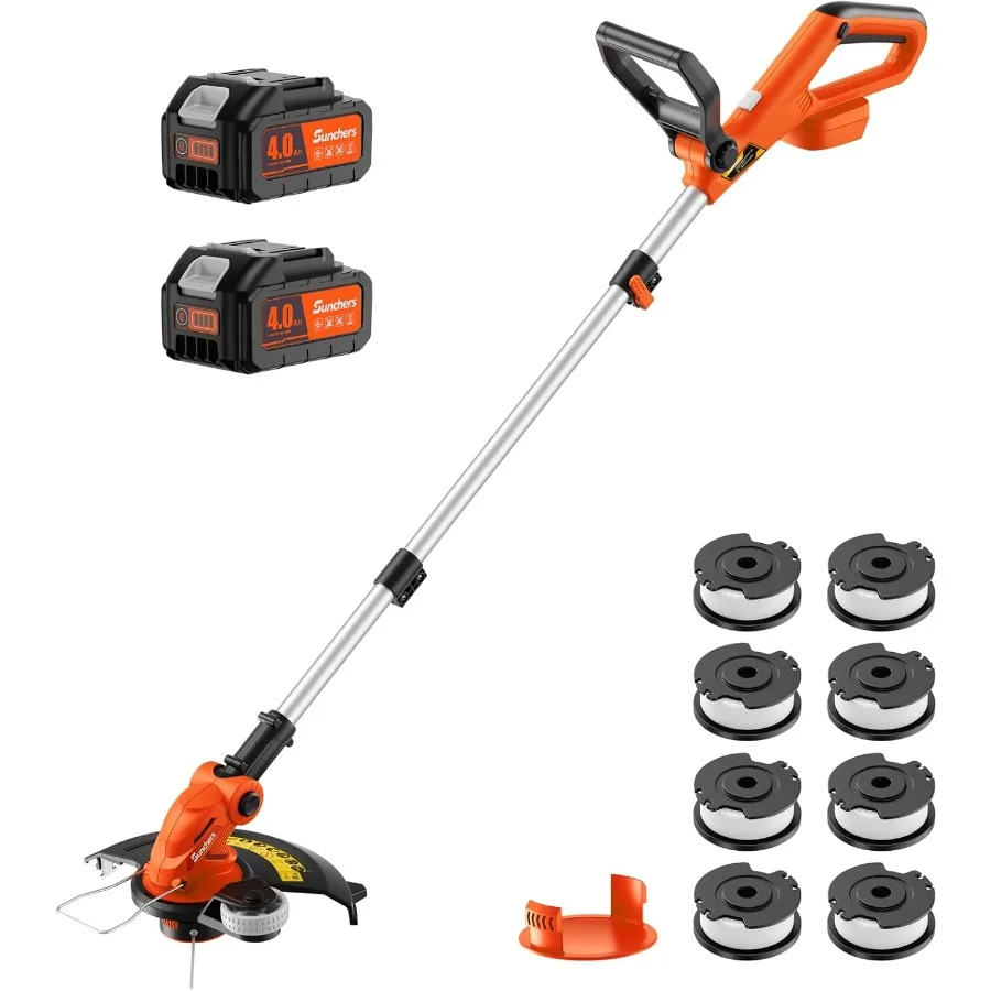 

20V 12 Cordless String Trimmer with 2 x 4.0Ah Batteries and Charger Battery-Powered Electric Grass Trimmer for Garden Yard Main