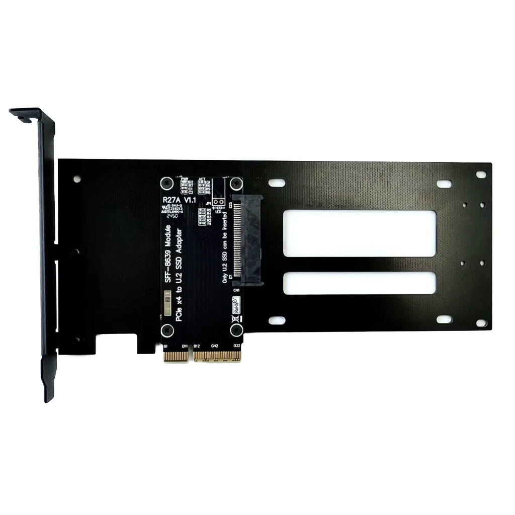 

ADT PCIe x4 to U.2/U.3/E1.S/E3.S SSD Hard Disk Adapter Card PCI Express Gen4.0 4X to U.2 SFF-8639 U.3 Hard Drive SSD Adapter
