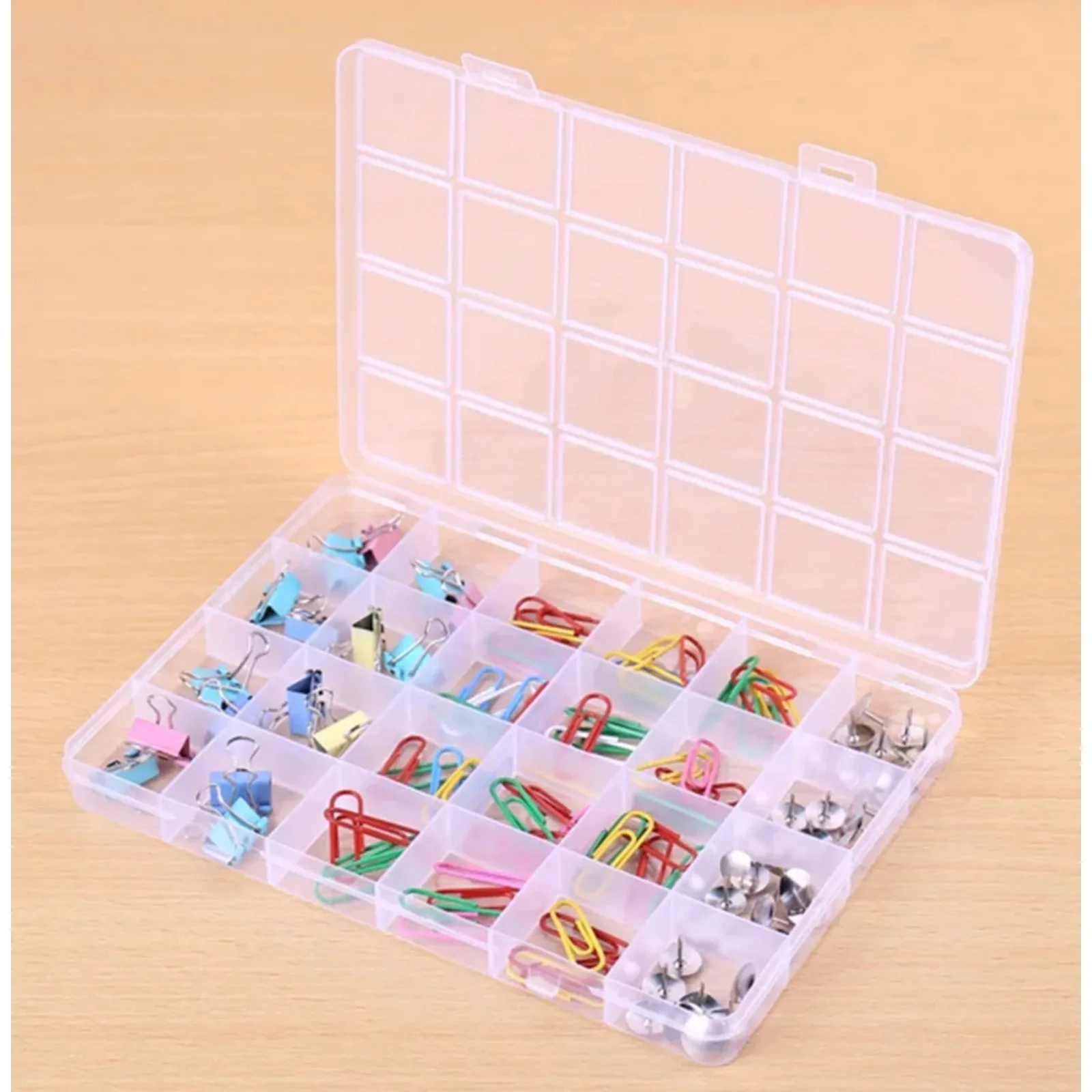Transparent 28-Compartment Organizer Box, Nail Art Bead Storage Box, Plastic DIY Craft Box, Hardware Divided Storage Box