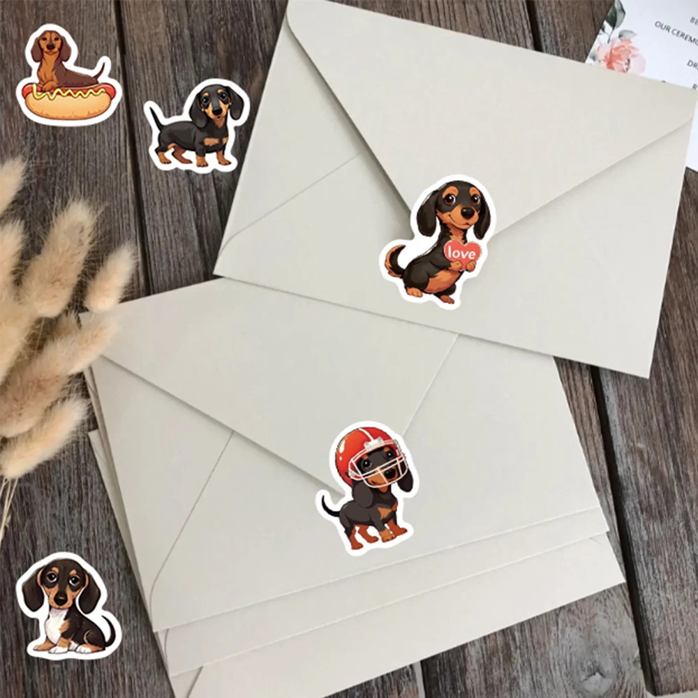 500pcs simpatici adesivi per cuccioli di salsiccia per bambini giocattoli Cartoon Dogs decalcomanie per la ricompensa scolastica studenti insegnanti