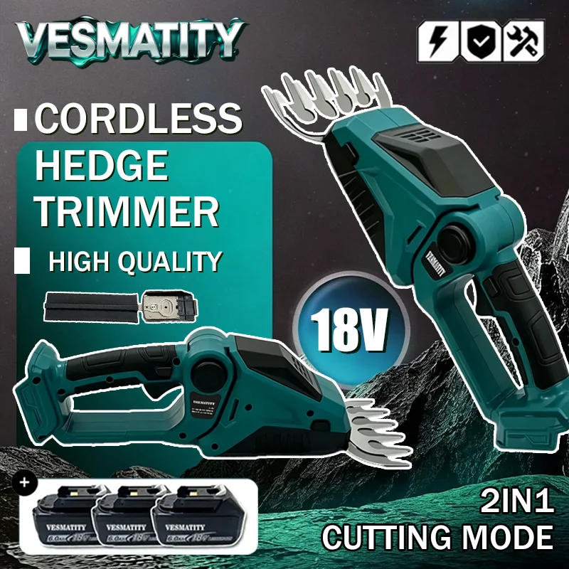 2026 new 2 in 1 cordless grass and hedge trimmer handheld electric shears for garden shrubbery trimming for 18V 20V battery