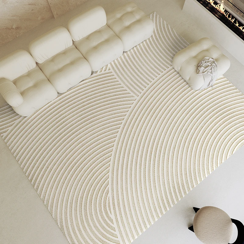 Modern Simple Striped Large Area Living Room Carpet Light Luxury Thickened Soft Bedroom Carpets Washable Easy Care Non Slip Rug