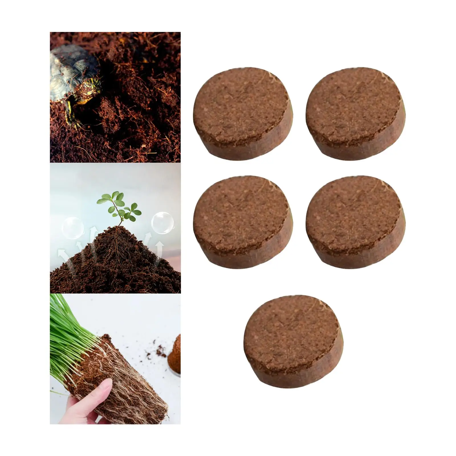 5x Coconut Pith Block Lightweight Plant Compressed Base Portable Absorbent Garden Potting Soil for Home Garden Farm Yard Flowers