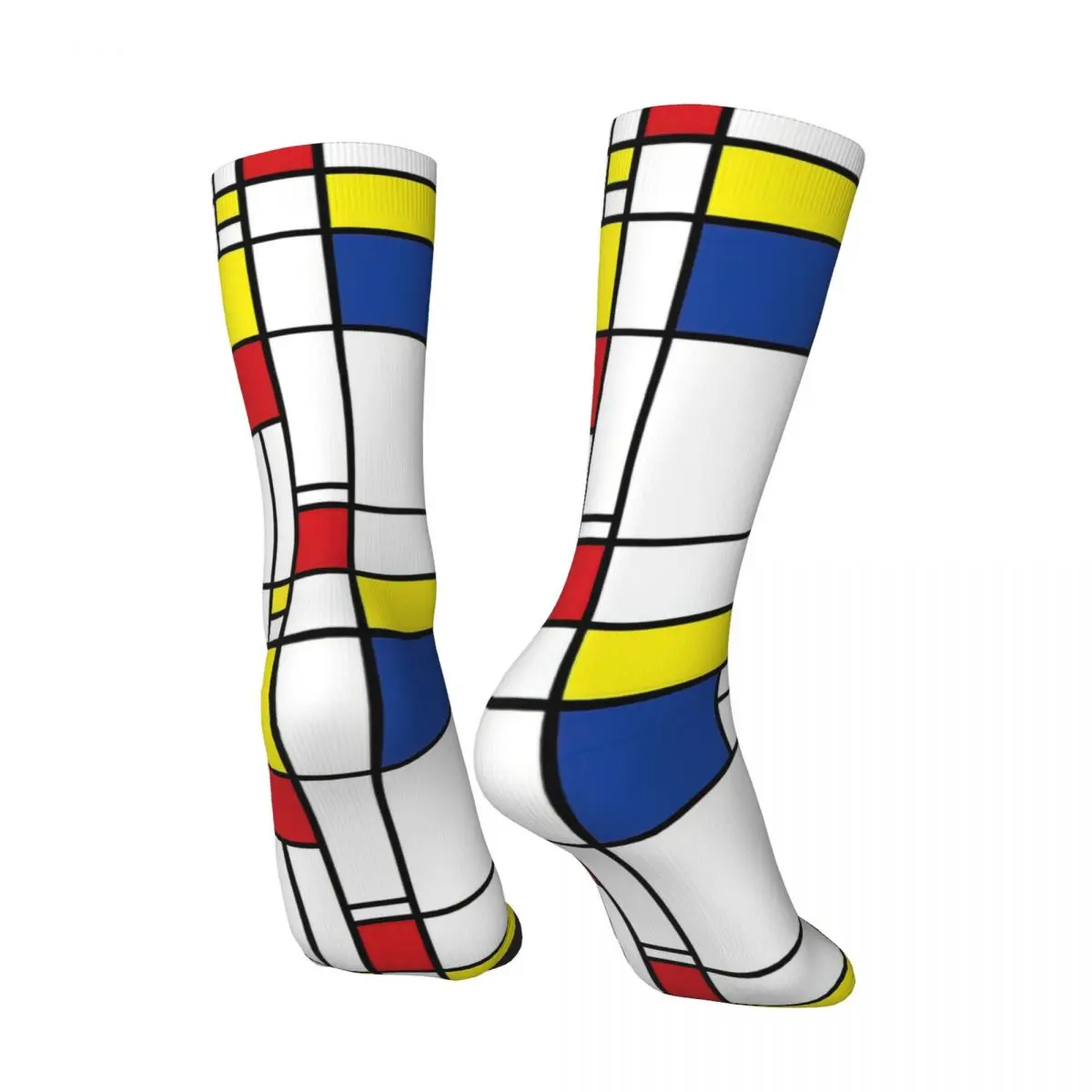 Mondrian Minimalist De Stijl Modern Funny Socks for Men Women Unisex Crazy Street Style Printed Crew Sock