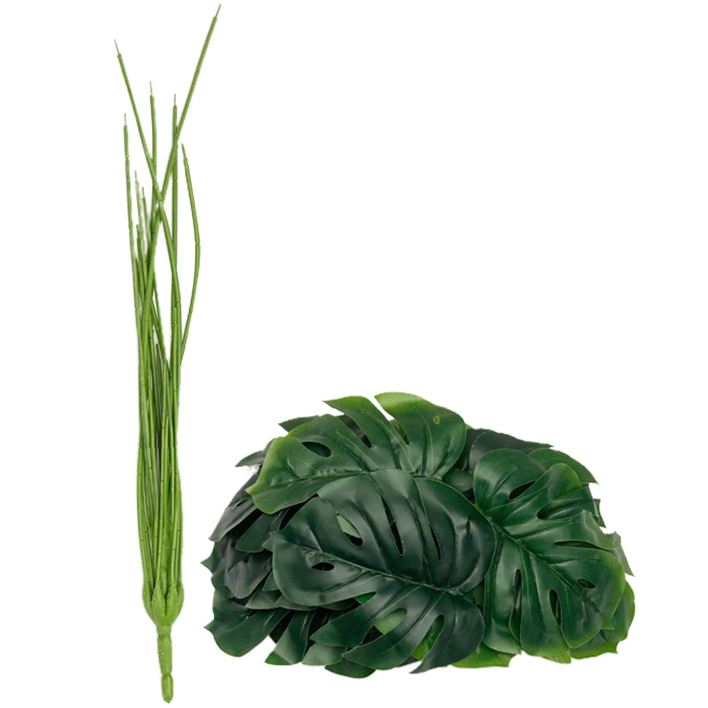 

18-head Simulated Turtle Back Leaf Green Plant Artificial Foliage for Indoor Decor Home Garden Party Photography Props Lifelike