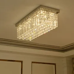 Luxurious Suspend Living Room Ceiling Crystal Chandelier Lamp Handing High Grade Simple Modern Dining Room Light Master Bedroom