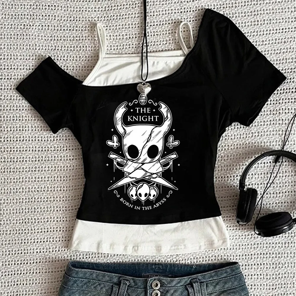Hollow Knight crop top female cheap streetwear gyaru shirt vintage anime korean fashion cheap summer