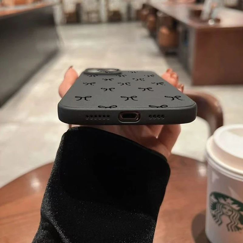 เคสโทรศัพท์กันกระแทกแบบผูกโบว์สีดำ สำหรับ Xiaomi 15 Pro 5G, Xiaomi Mi 11 Lite 5G, 15, 14T, 14, 13T, 12T, 11T, 12, 11, 13
