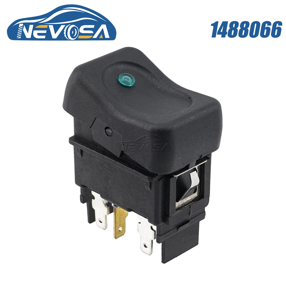 

NEVOSA 1488066 For Scania Serie 3 4 Truck Power Window Control Switch Car Regulator Single Button 6Pins 838-88066 353621 0353621