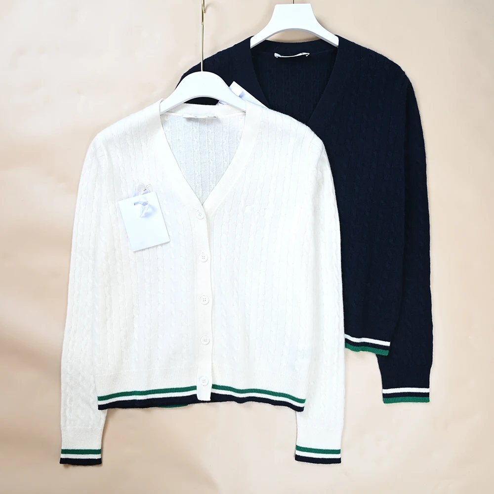 

Spring Autumn Ladies Color Block Knitwear Cardigan Versatile Long Sleeve Regular Length Button up Knitted Dress Code
