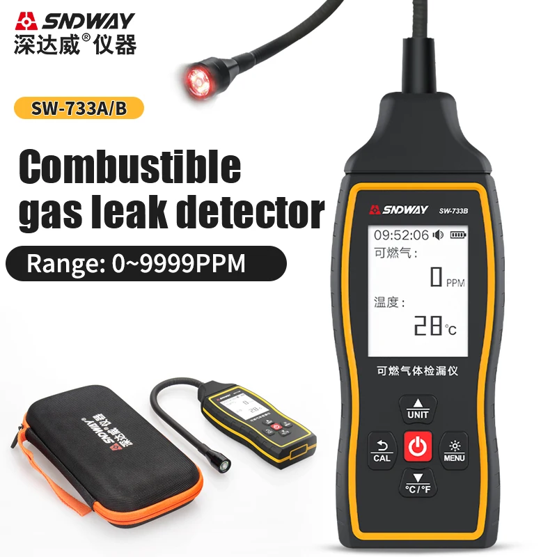 Imagem -03 - Sndway-autônomo Gás Vazamento Detector Lifepo4 Gás Vazamento Alarme Gás Natural Vazamento Bateria de Lítio Sw733b