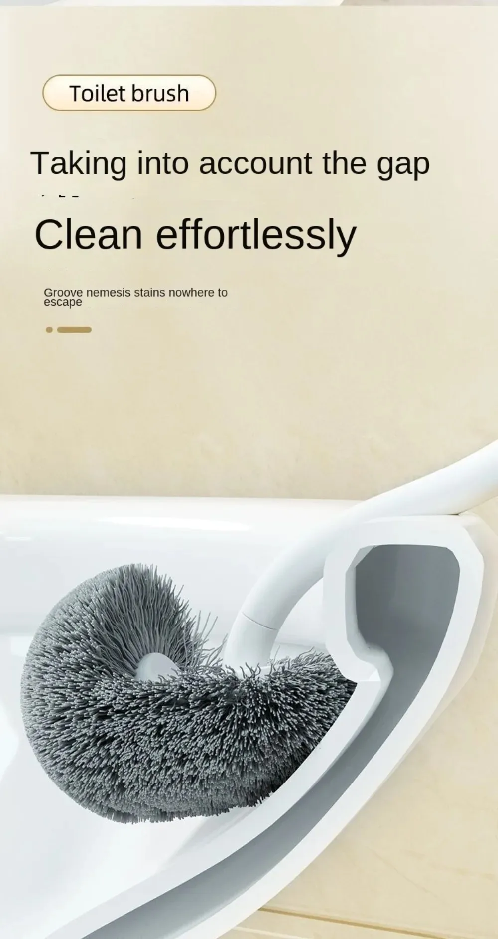 Wandmontierte S-förmige Toilettenbürste Ohne Tote Winkel Langstieliger Eckenreiniger Weiche Borsten Hock-Toilettenreinigungsbürste – Detail 6