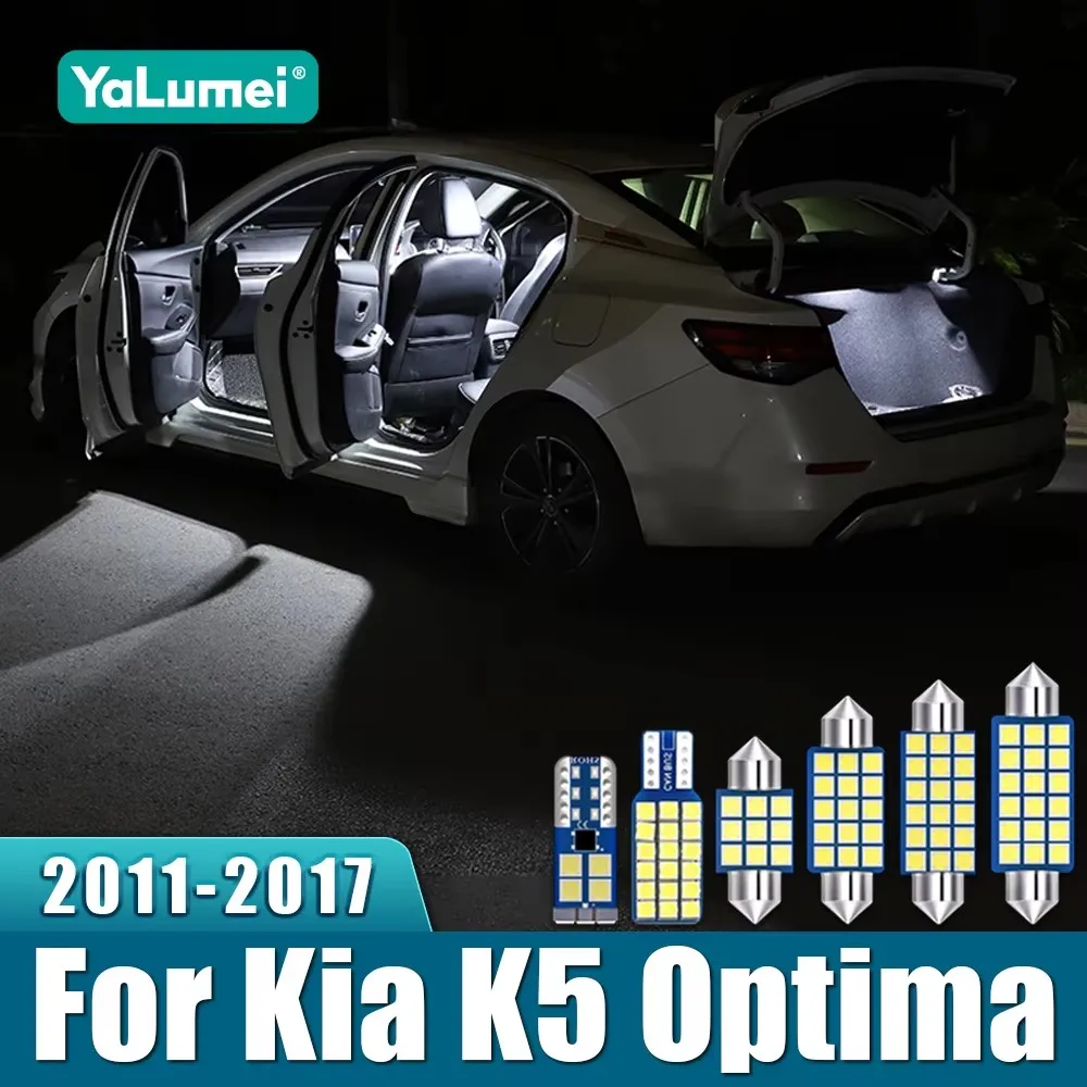 

For Kia K5 Optima 2011 2012 2013 2014 2015 2016 2017 10PCS Car LED Interior Reading Lamp Vanity Mirror Trunk Lights Accessories