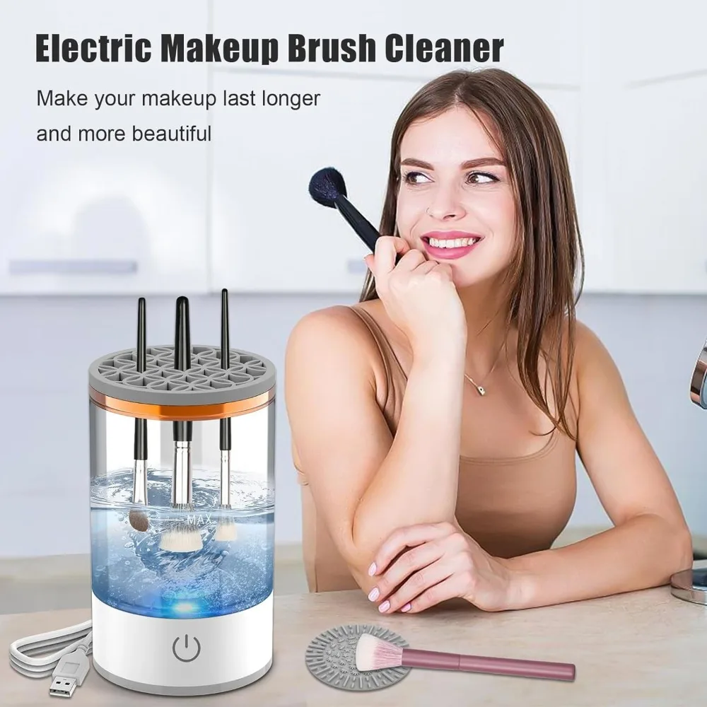 Nettoyeur de brosse de maquillage électrique 3 en 1, prise USB, nettoyeur de brosse cosmétique portatif, Machine de nettoyage automatique de brosse de maquillage à séchage rapide