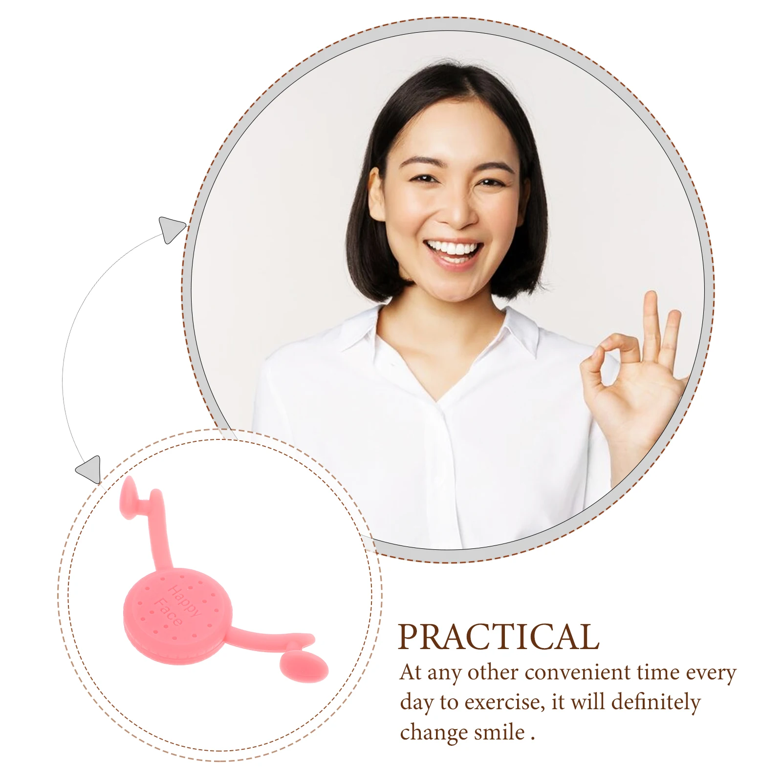 

Smile Trainer Face Exerciser Pink Slimmer Mouth Tool Lips Maker Tightener Corrector Silicone Material Portable Daily Training