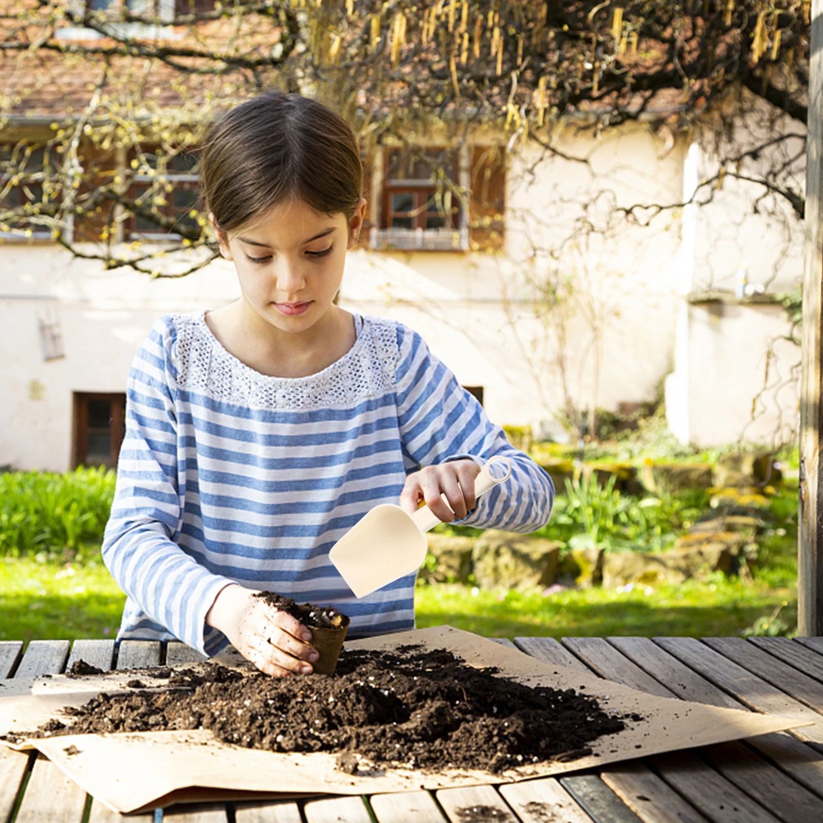 3 Pcs Soil Shovels Lightweight PP Plastic Gardening Tools Mini Dirt Rake Removal Planting Tool Durable Compact Design Easy