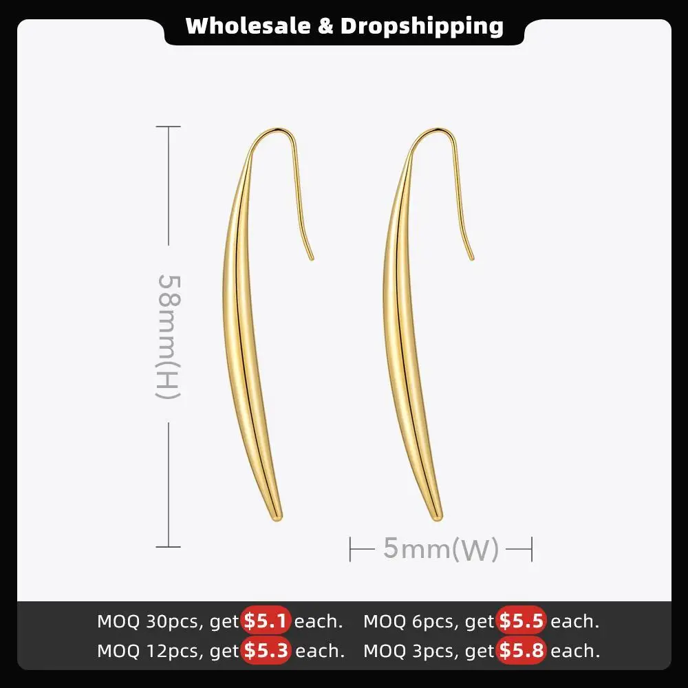 ENFASHION Bean Sprout Drop Earring For Women Gold Color Cute Earrings 2021 Stainless Steel Fashion Jewelry Gift Kolczyki E211226