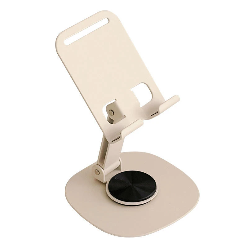 Cream Style Carbon Steel Portable Desktop Holder Adjustable Foldable Phone Stand Desk Office for iPhone Samsung view 4