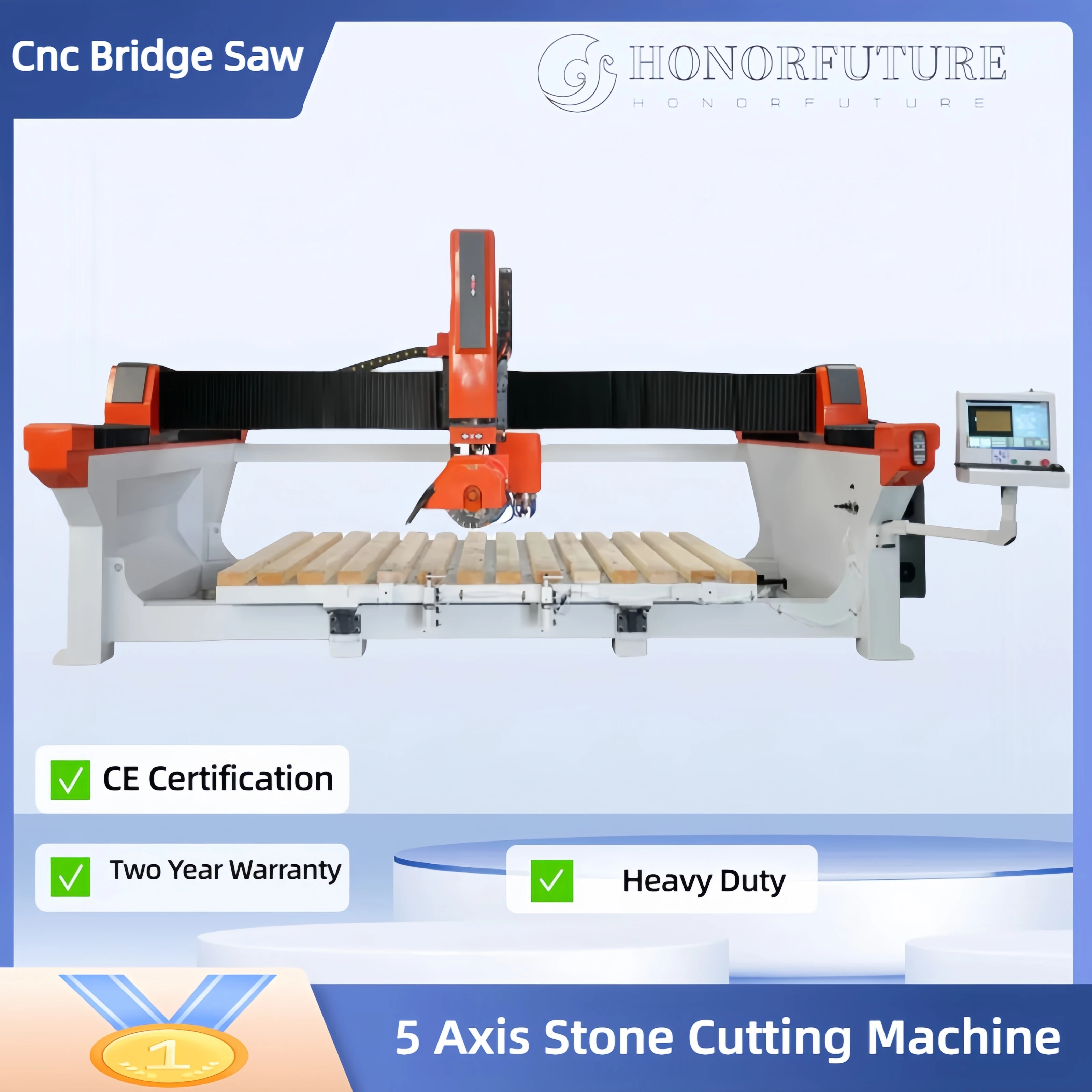 High Precision Multifunction Automatic 5 Axis Stone Processing Stone Cutting Machine CCD