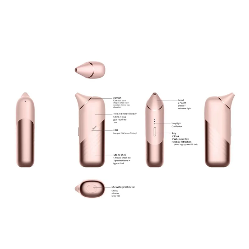 AB43-Absorbeur de points noirs visuel, nettoyeur de pores domestique réglable à trois vitesses, nettoyant pour le visage électrique-rose Durable facile à U