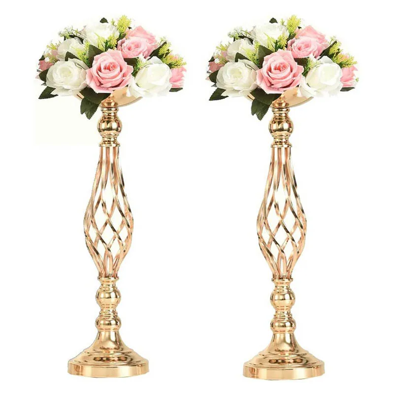 

Candle Flower Rack Road Lead Wedding Decor Holders Metal Candlestick Flower Stand Vase Table Centerpiece for Wedding Party