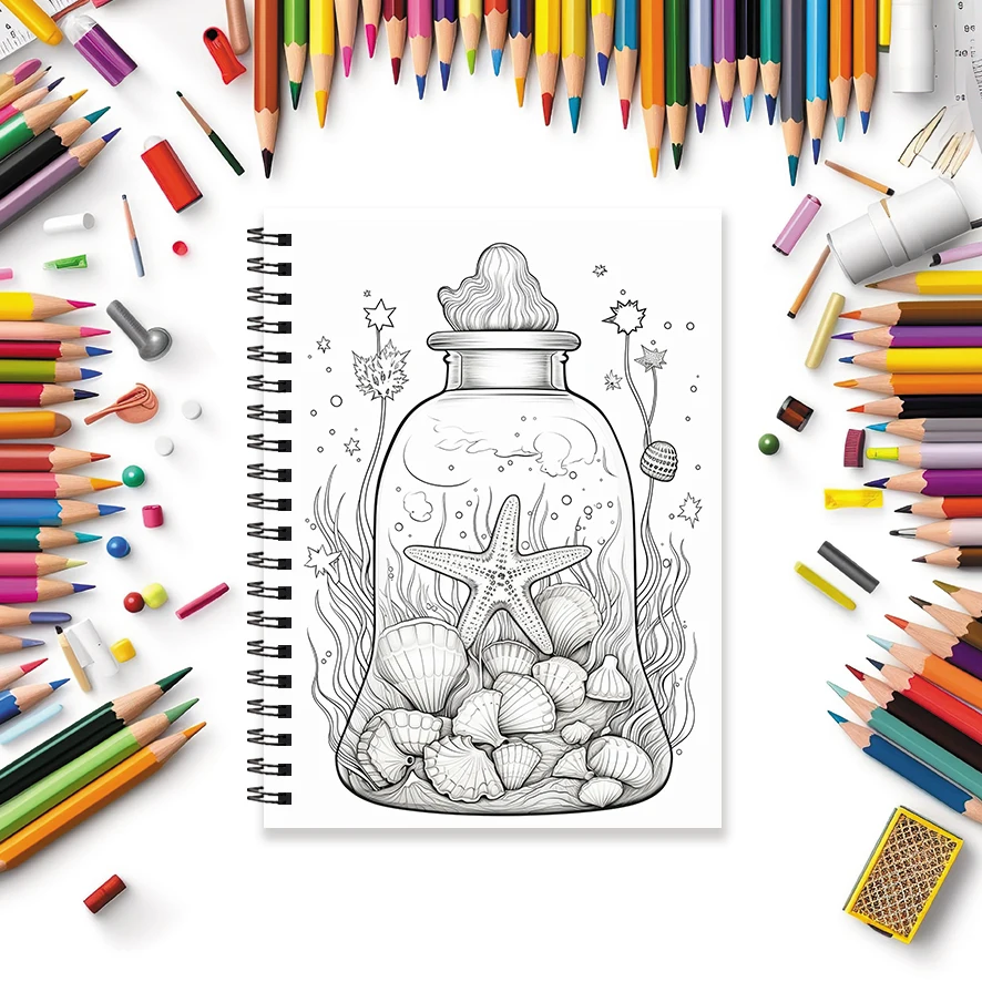 Libro da colorare - 8,3 x 11,2 pollici Libro da colorare Bottle of Life da 32 pagine - Regalo ideale per la famiglia o gli amici