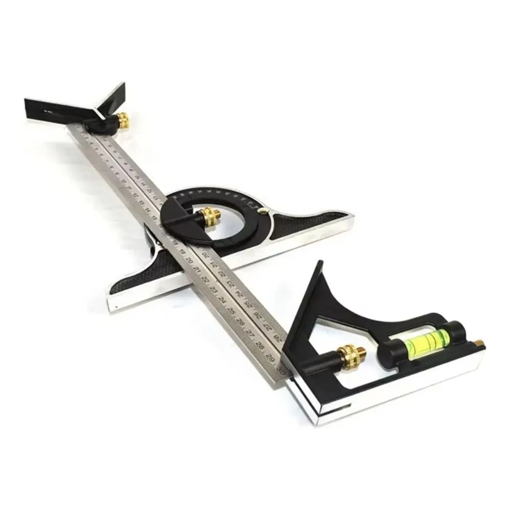 Комбинированная угловая линейка на 180 градусов, регулируемая подвижная угловая линейка 3 в 1, угловая линейка из нержавеющей стали, инженеры