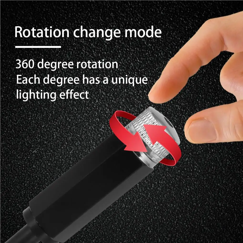 Car Roof Star Night Light 360 Degrees LED Display USB Powered Adjustable Bendable Night Projector Parties for Auto
