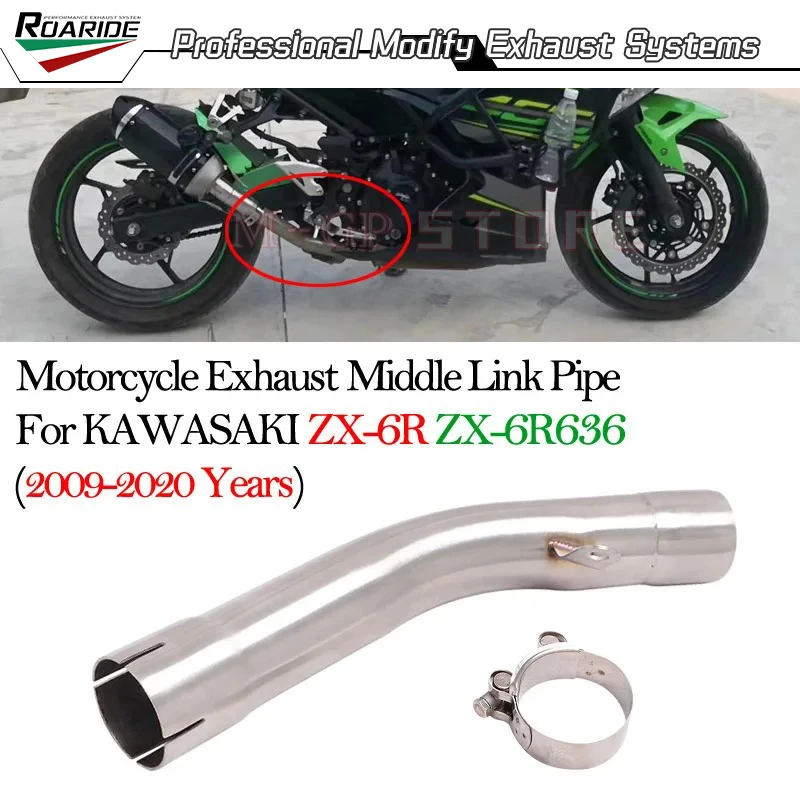 Für KAWASAKI Ninja ZX6R ZX-6R 636 ZX 6R 2009-2020 Motorrad Auspuff Mittleren Link Rohr Mid Connect Original Escape schalldämpfer Moto