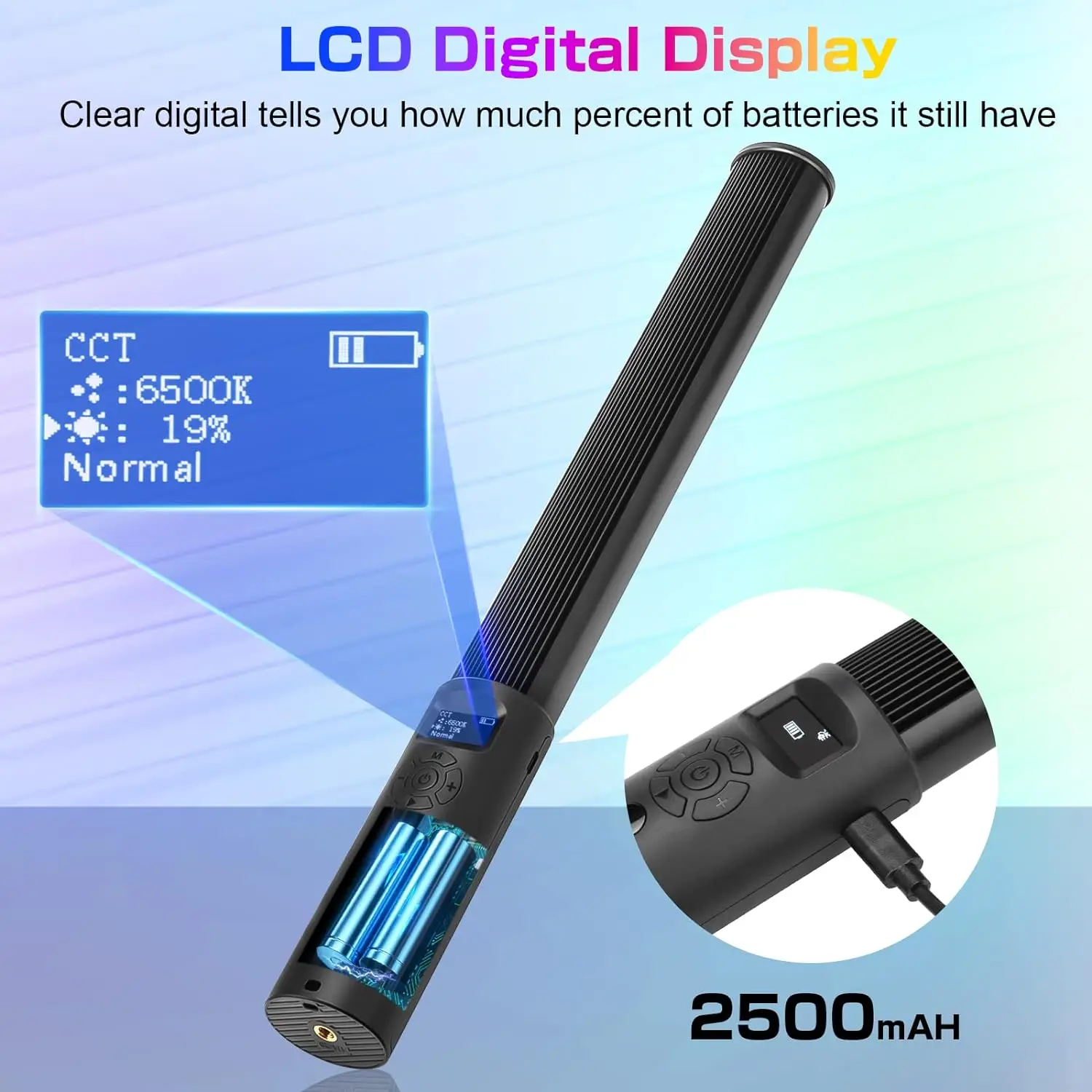 LUXCEO P400S RGB Video Light Handheld LED lightsabers with Battery 2500-6500k 36000 Colors Photography Lighting for Youtube Vlog