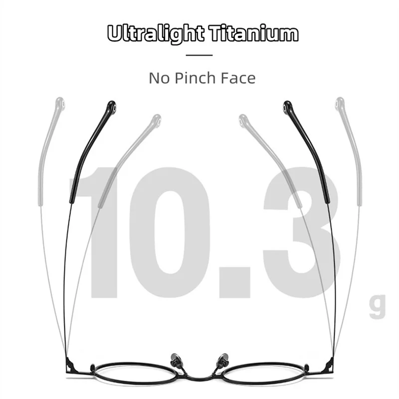 Ultralight Pure Titanium Handmade Brand Design Glass Retro Oval Myopia Hyperopia Anti Blue Light Men Prescription Glasses Frame