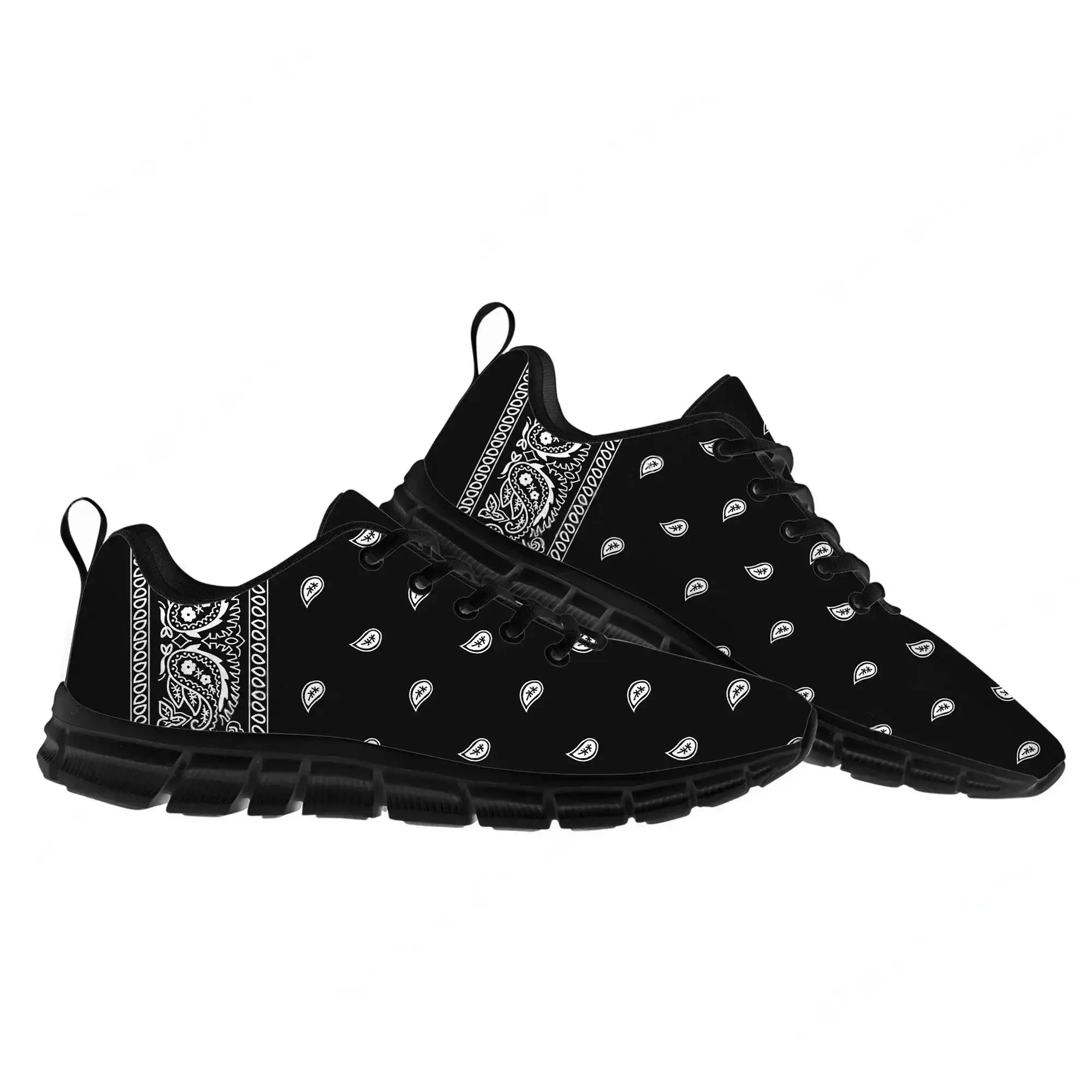 Bandana Paisley Sports Shoes Mens Womens Sneakers Black White Red Blue Casual Sneaker Couple Custom Shoes view 2