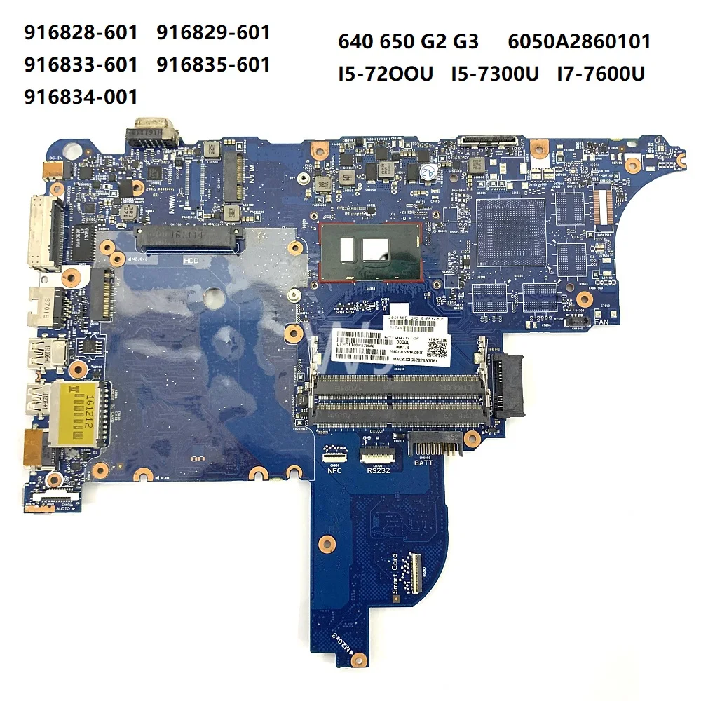 For HP 640 650 G2 G3 6050A2860101 I5-7200 I5-7300 I7-7600 916828 916829 916833 916833 916835 laptop Motherboard with100% Tested